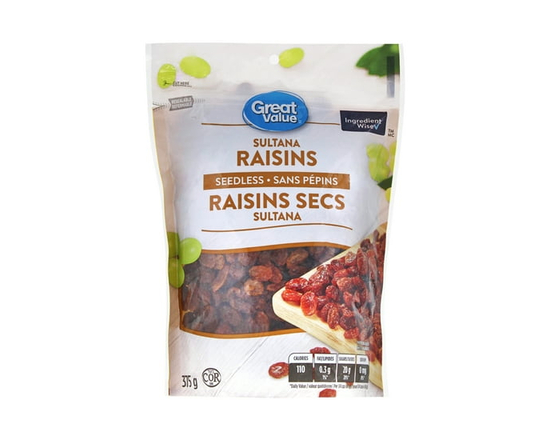 Great Value Seedless Sultana Raisins 375g - 375 g