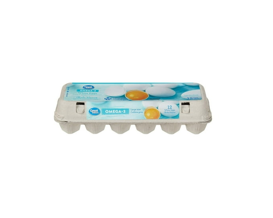 Great Value Omega-3 Large White 12 Eggs - L