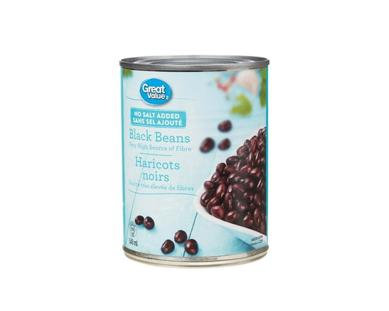 Great Value No Salt Added Black Beans - 540 mL
