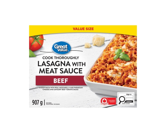 Great Value All Beef Meat Lasagna - 907 g