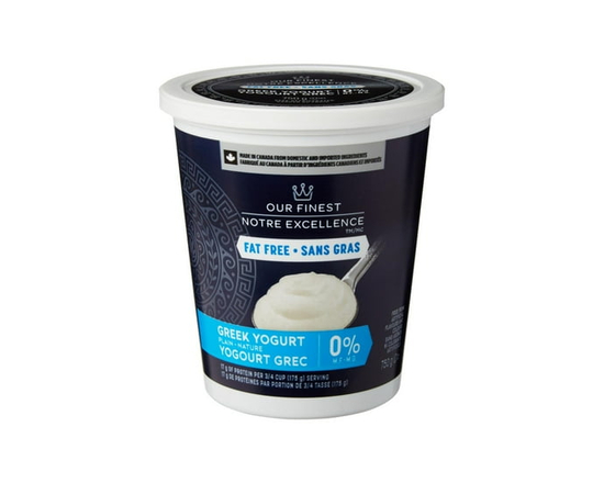 Our FinestTM 0% M.F. Plain Greek Yogurt - 750 g