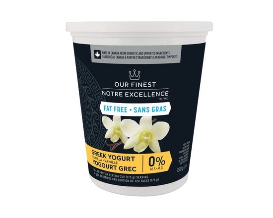 Yogourt grec vanille sans gras Notre Excellence - 750 g