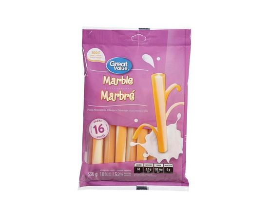 Fromage pizza mozzarella marbré de Great Value