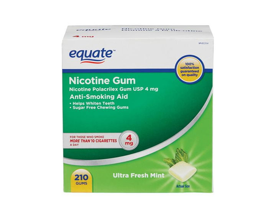 Equate Nicotine Gum Ultra Fresh Mint 4mg 210ct