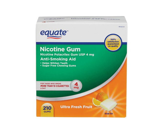 Equate Nicotine Gum Ultra Fresh Fruit 4mg 210ct