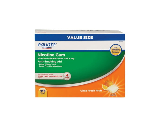 Equate Nicotine Gum, Fruit, 4mg - 315 ct