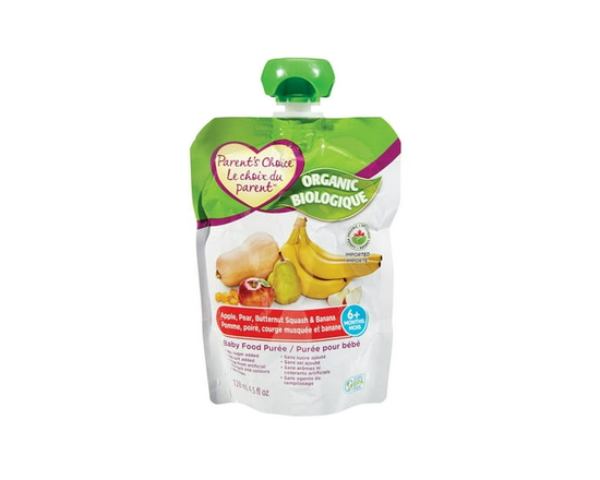 Parent's Choice Organic Apple, Pear, Butternut Squash & Banana Baby Food Purée - 4 oz