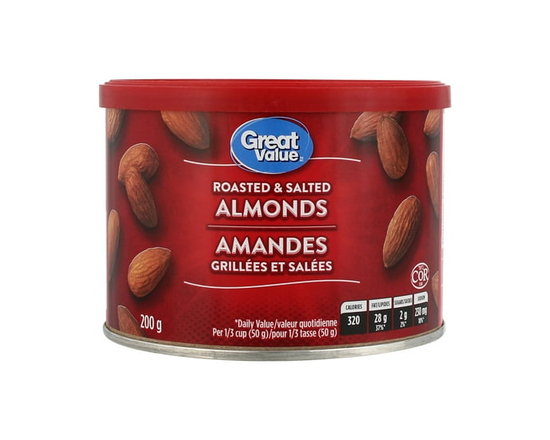 Great Value Roasted & Salted Almonds 200g - 200 g