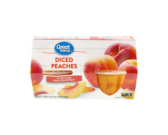 Great Value Diced Peaches in Gel - 112 mL