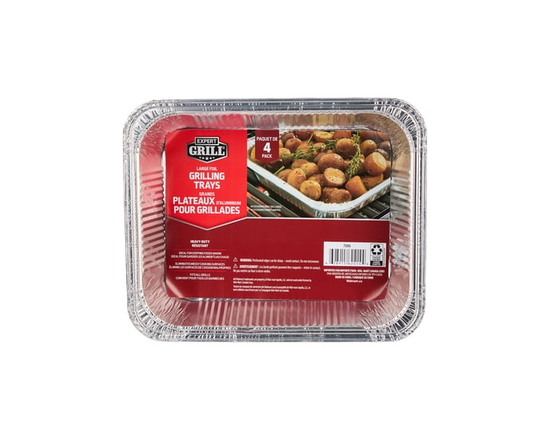 Grands plateaux d’aluminium pour grillades Expert Grill, paquet de 4 - L