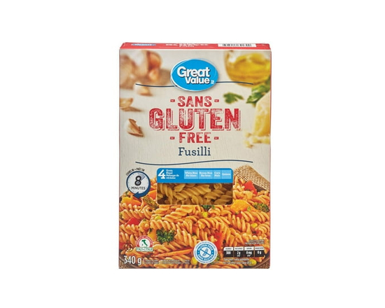 Pâtes Fusilli sans gluten Great Value 340 g - 340 g