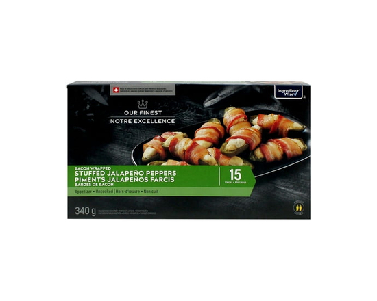 Our Finest Bacon Wrapped Stuffed Jalapeño Peppers - 340 g