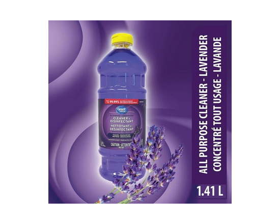 Great Value All Purpose Concentrated Cleaner and Disinfectant, Lavender Scent, 1.4L - 1.41 L