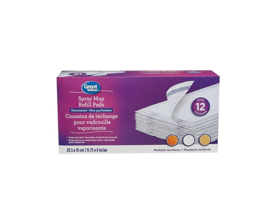 Coussins de rechange pour vadrouille vaporisante Great Value - 11.6 pouces x 6 pouces