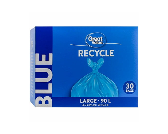 Great Value Large Blue Recycle Bags