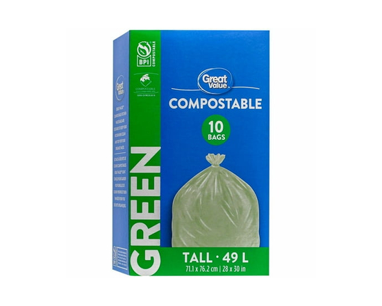 Great Value Tall Green Compostable Bags