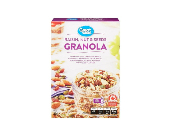 Great Value Raisin, Nut, & Seeds Granola - 400 g