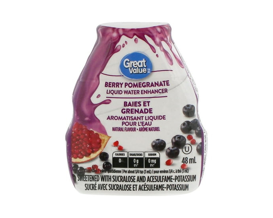 Great Value Berry Pomegranate Liquid Water Enhancer 48ML - 48 mL