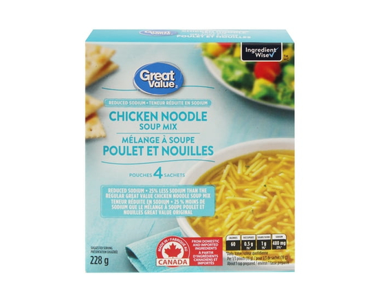 Great Value Reduced Sodium Chicken Noodle Soup Mix - 228 g
