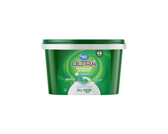 Great Value Ultra Dishwasher Detergent Pacs, 48ct - 945 g