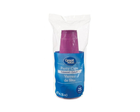 Great Value Party Cups, 25 Cups - 16 oz