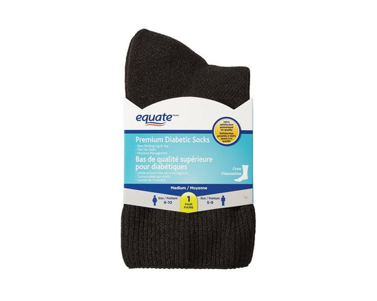 Equate Premium Diabetic Socks - Medium