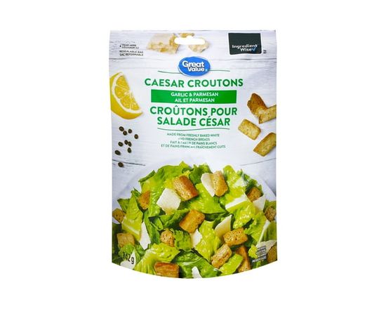 Great Value Parmesan & Garlic Flavour Caesar Croutons - 142 g