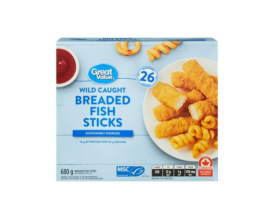 Bâtonnets de poisson panés Great Value - 680 g