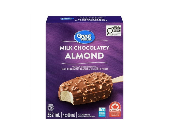 Great Value Milk Chocolatey Almond Ice Cream Bars in a Box - 88 mL