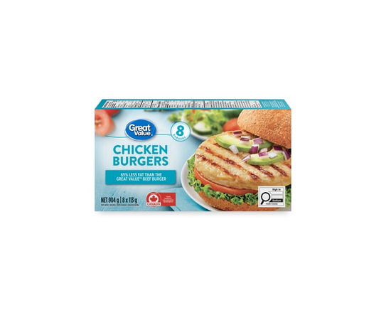 Great Value Frozen Chicken Burgers - 904 g