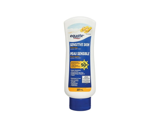 Equate Sensitive Skin SPF 50+ Sunscreen Lotion - 237mL
