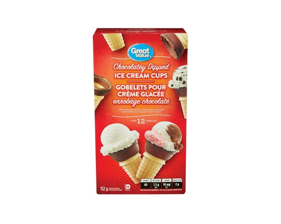 Great Value Chocolatey Dipped Ice Cream Cups - 112 g