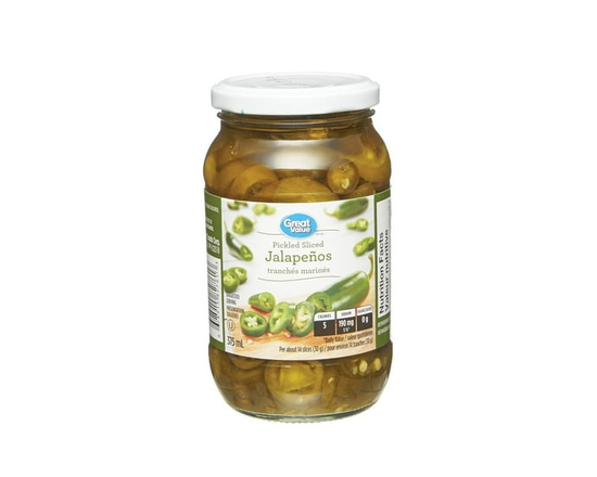 Great Value Jalapeños Tranchés Marinés - 375 ml