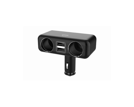 AutoDrive Dual 12V/24V Cigarette Lighter Socket Adapter with Two USB Charging Ports, Compatible with Smartphones and Tablets - 0