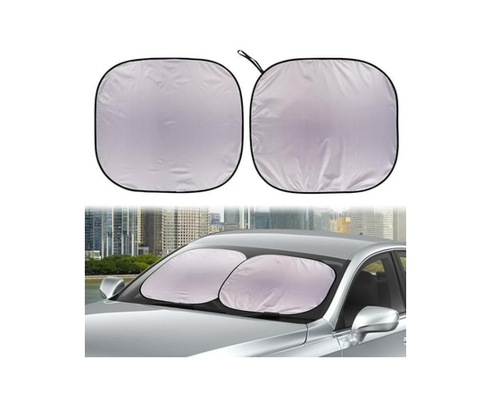 Auto Drive Universal Fit Two Pieces Windshield Twist Sun Shade, 28.5''* 31.5'' - 31x28.5 Inch