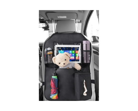 AUTO DRIVE Backseat Organizer with Kick Mat and Tablet Holder Tissue holder Included - Universal