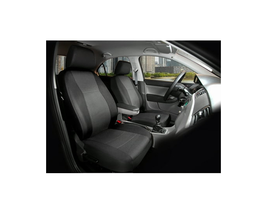 AUTO DRIVE Jacquard 2PCS Low Back Front Seat Cover Black - Universal