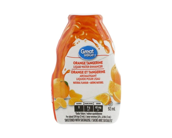 Great Value Orange Tangerine Value Size Liquid Water Enhancer 92ML - 92 mL