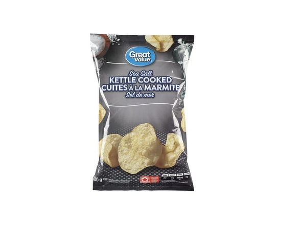 Great Value Sea Salt Kettle Cooked Potato Chips - 250 g