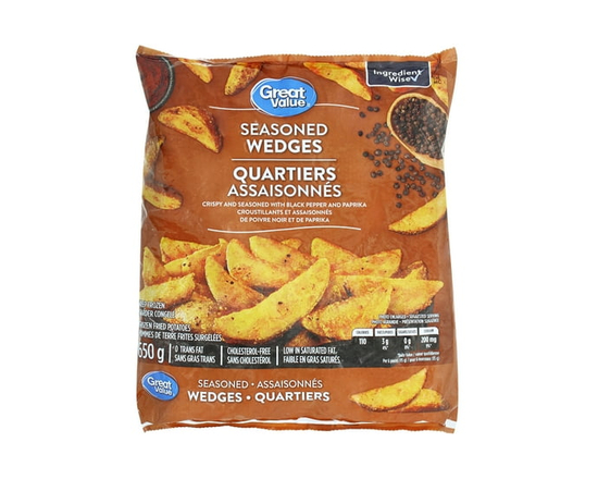 Great Value Seasoned Wedges - 650 g