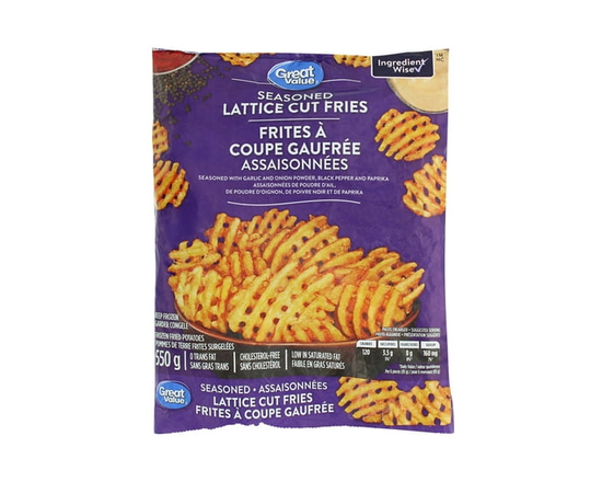 Great Value Seasoned Lattice Cut Fries - 550 g