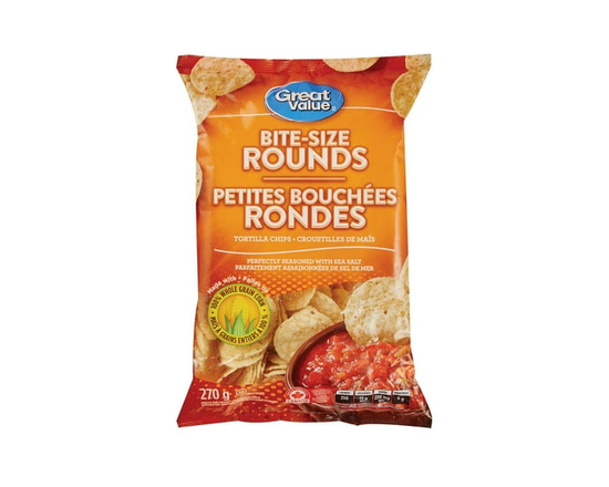 Great Value Bite-Size Round Tortilla Chips - 270 g