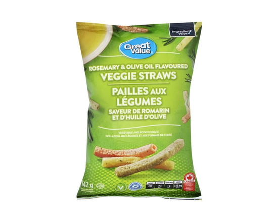Great Value Rosemary & Olive Oil Flavoured Veggie Straws - 142 g