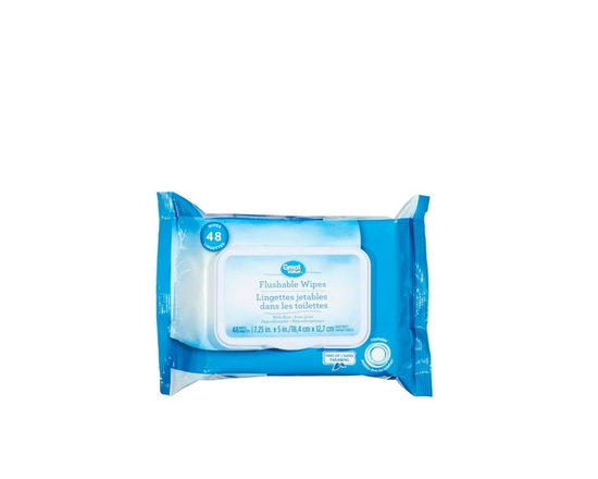 Lingettes jetables dans les toilettes Great Value