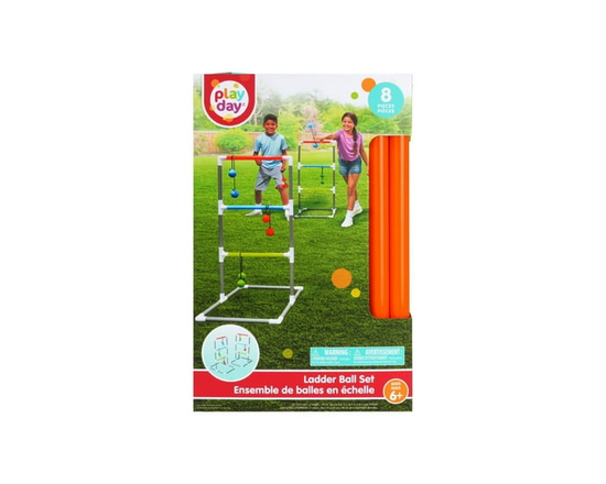 Ensemble de Jeu Ladder Ball PD Play Day, pour jeux intérieurs et extérieurs, comprend 2 cibles et 6 balles, convient aux enfants de 6 ans et plus