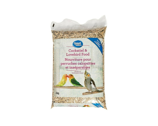 Great Value Cockatiel & Lovebird Food, 4kg - 4 kg