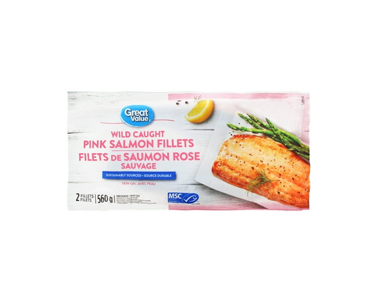 Filets de saumon rose capturé à l’état sauvage Great Value - 560 g