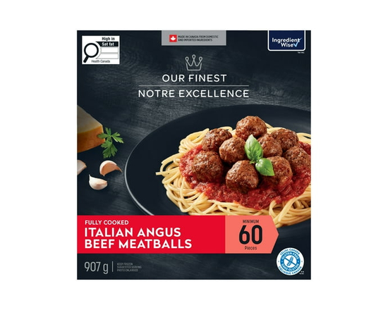Our Finest Boulettes Italiennes de Boeuf Angus Entièrement Cuites - 907 g