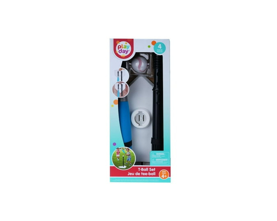 Play day T-ball Plate Set, Indoor and Outdoor Play, Youth Training Equipment for Kids, Baseball Batting Tee, Age for 4+