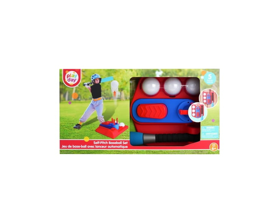 Ensemble de baseball PD Playday Self-Pitch, l'article comprend une batte, 3 balles et un lanceur, adapté aux enfants de 6 ans et plus